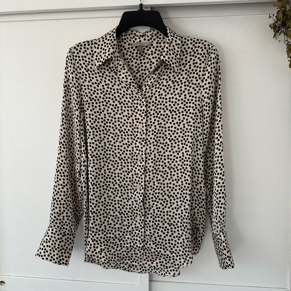 Black & Cream Polka Dot Blouse